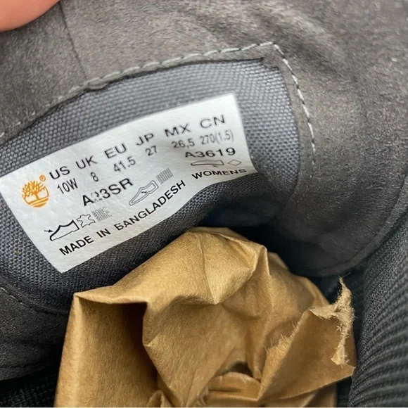 TIMBERLAND SILVER BLOSSOM LACE UP COMBAT BOOTS SIZE 10W - Picture 13 of 14